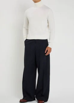 Roll-neck cashmere top