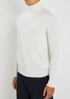 Roll-neck cashmere top