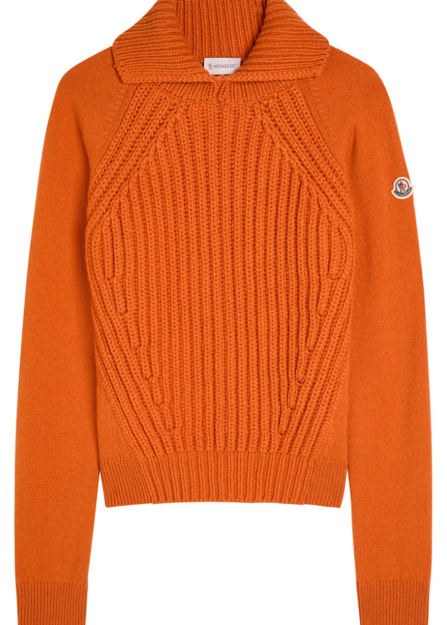 Roll-neck wool and cashmere-blend jumper