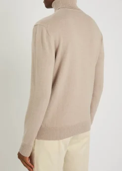 Roll-neck wool top