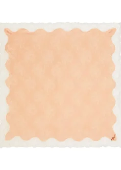 Romantic lace-trimmed silk-jacquard scarf