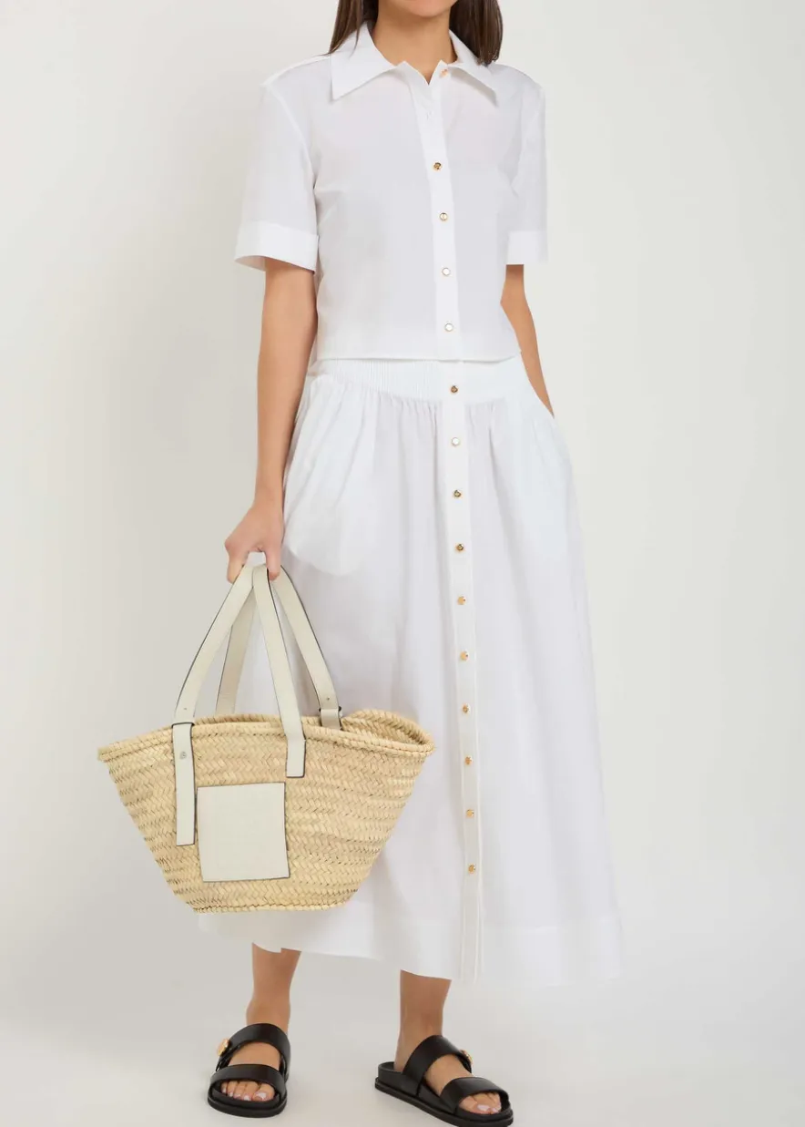 Romy cropped stretch cotton-poplin shirt