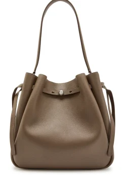 Romy large grained leather bucket bag