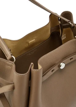 Romy large grained leather bucket bag