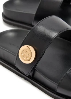 Romy sport leather sliders
