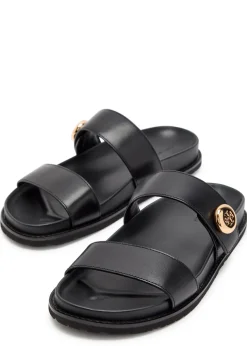 Romy sport leather sliders