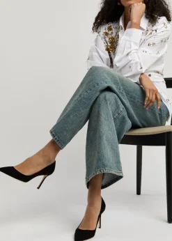 Romy 85 suede pumps