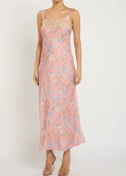 Rosamarie floral-print satin midi dress