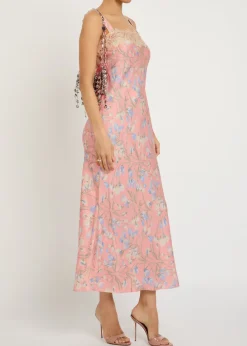 Rosamarie floral-print satin midi dress