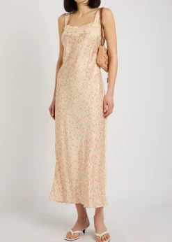 Rosamarie floral-print satin midi dress
