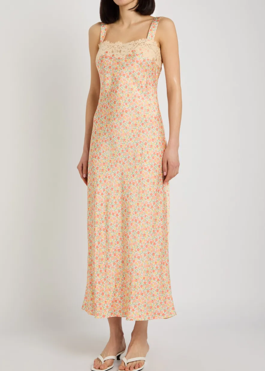 Rosamarie floral-print satin midi dress