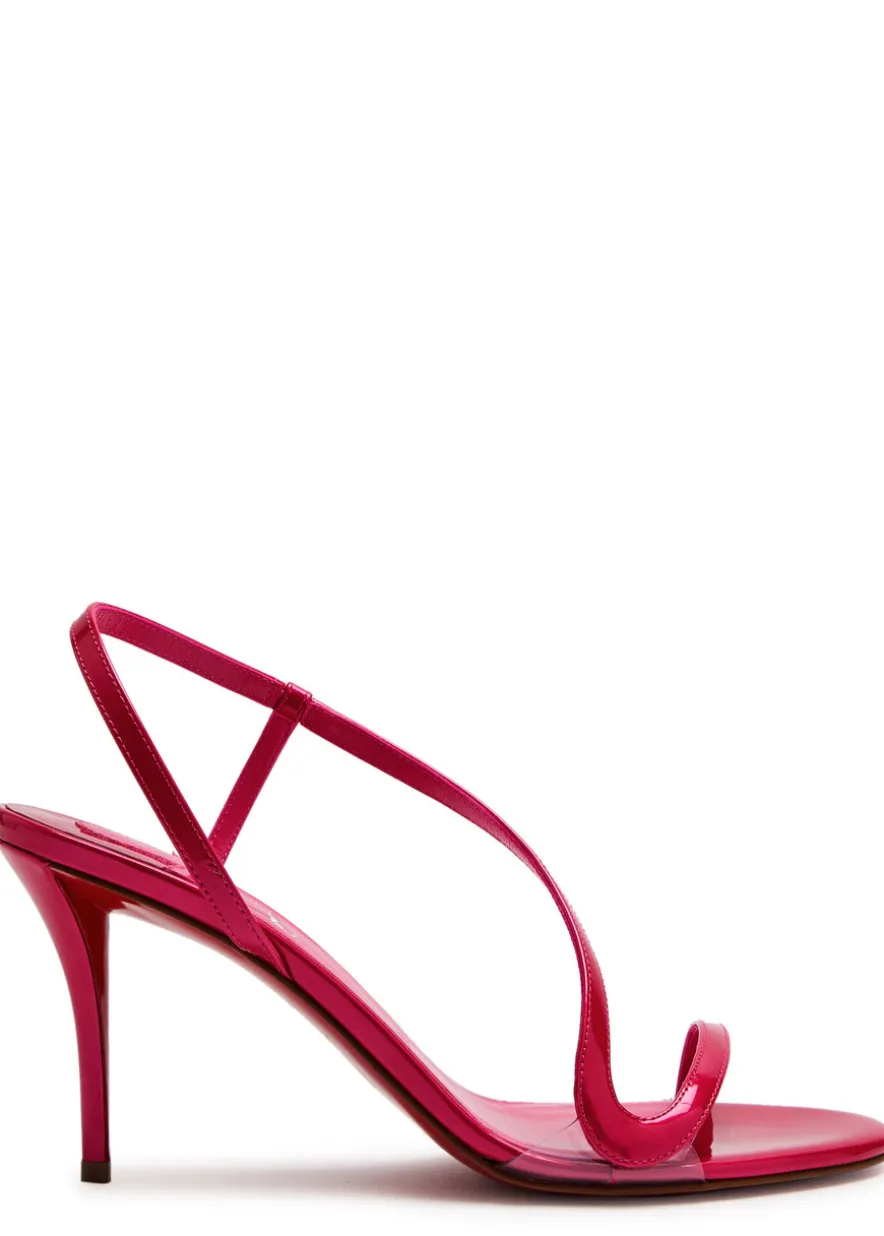 Rosa Z 80 asymmetric patent leather sandals