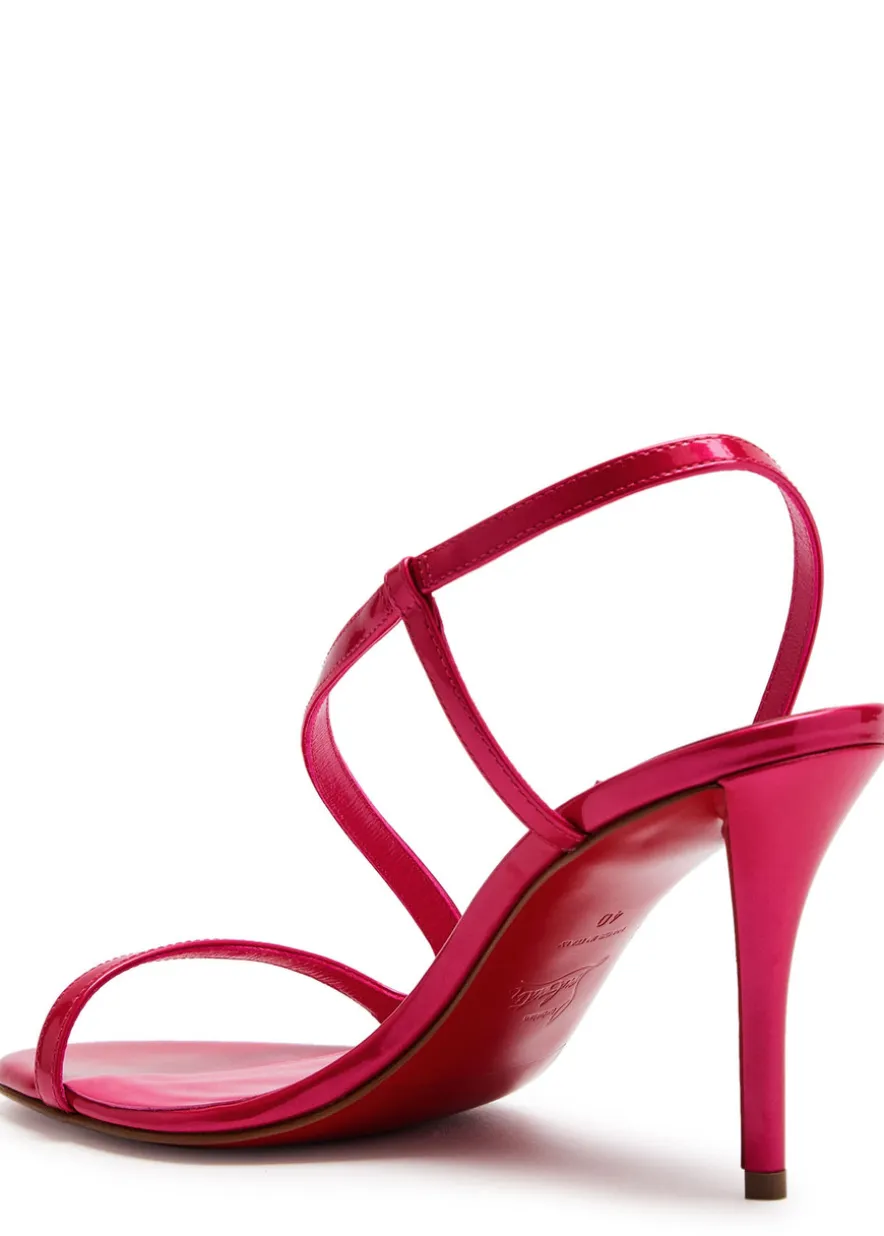 Rosa Z 80 asymmetric patent leather sandals