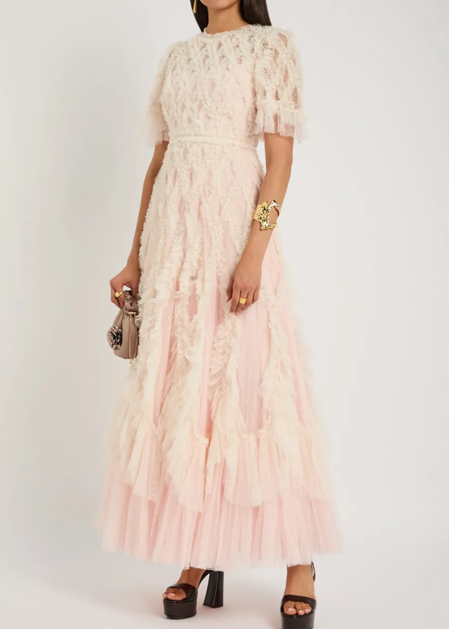 Rosella ruffled tulle gown