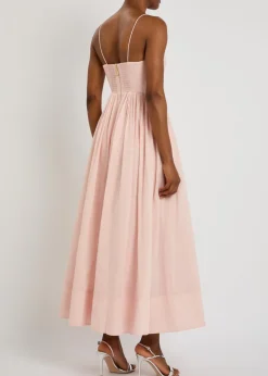 Rosie boned cotton and silk-blend midi dress