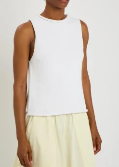 Round-neck knit tank top