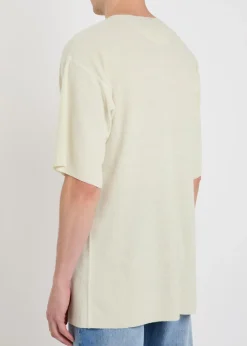 Round-neck ribbed-knit silk top