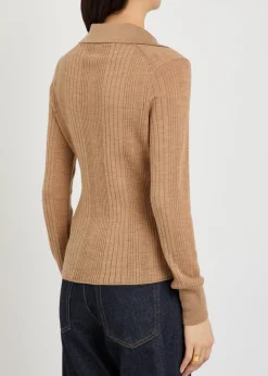 Rouni ribbed merino-wool top