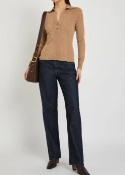 Rouni ribbed merino-wool top