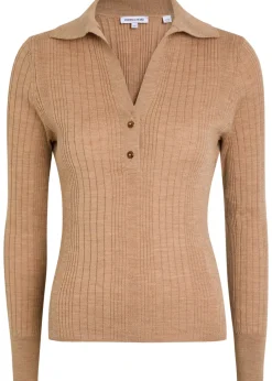 Rouni ribbed merino-wool top