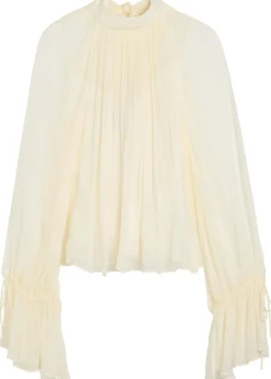 Roux pleated georgette blouse
