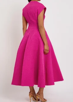 Rova cloqué midi dress