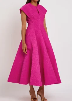 Rova cloqué midi dress