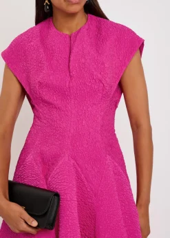 Rova cloqué midi dress