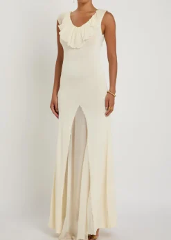 Rowan ruffled fine-knit maxi dress