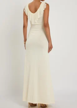 Rowan ruffled fine-knit maxi dress
