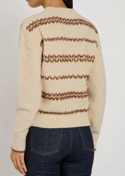 Roxane embroidered wool-blend jumper
