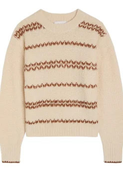 Roxane embroidered wool-blend jumper