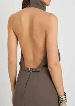 Roxanne open-back crepe midi dress