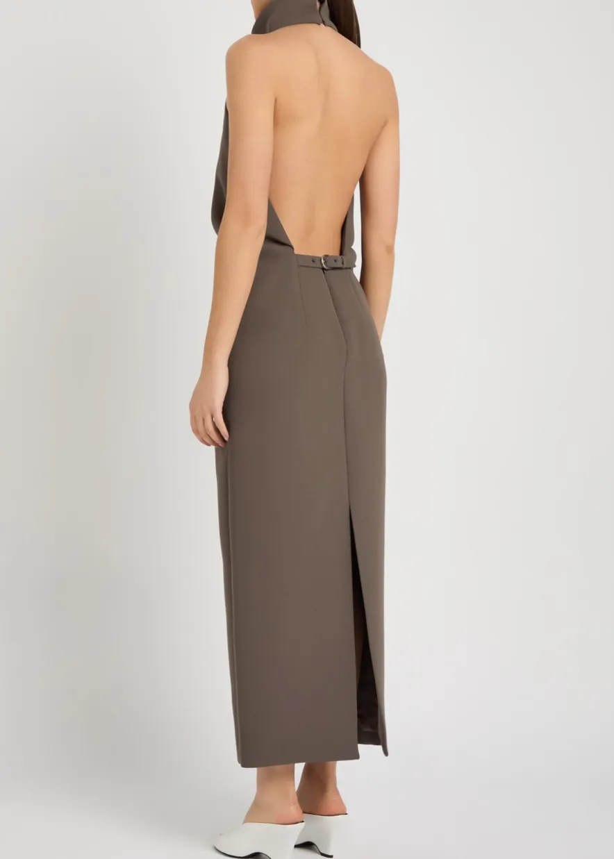 Roxanne open-back crepe midi dress