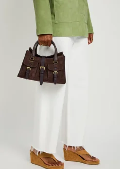 Roxanne small suede cross-body bag