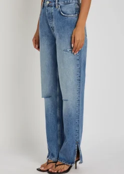 Roy distressed straight-leg jeans