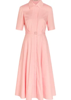 Ruble belted cotton midi shirt dress