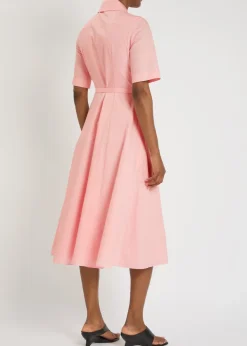 Ruble belted cotton midi shirt dress