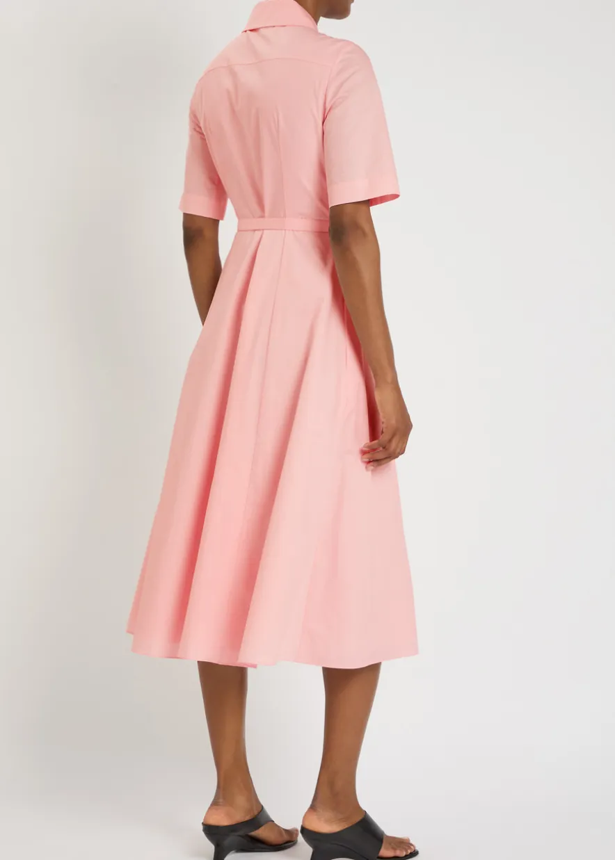 Ruble belted cotton midi shirt dress