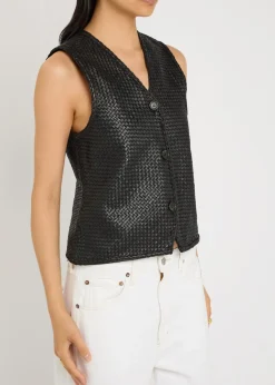 Ruby woven leather top