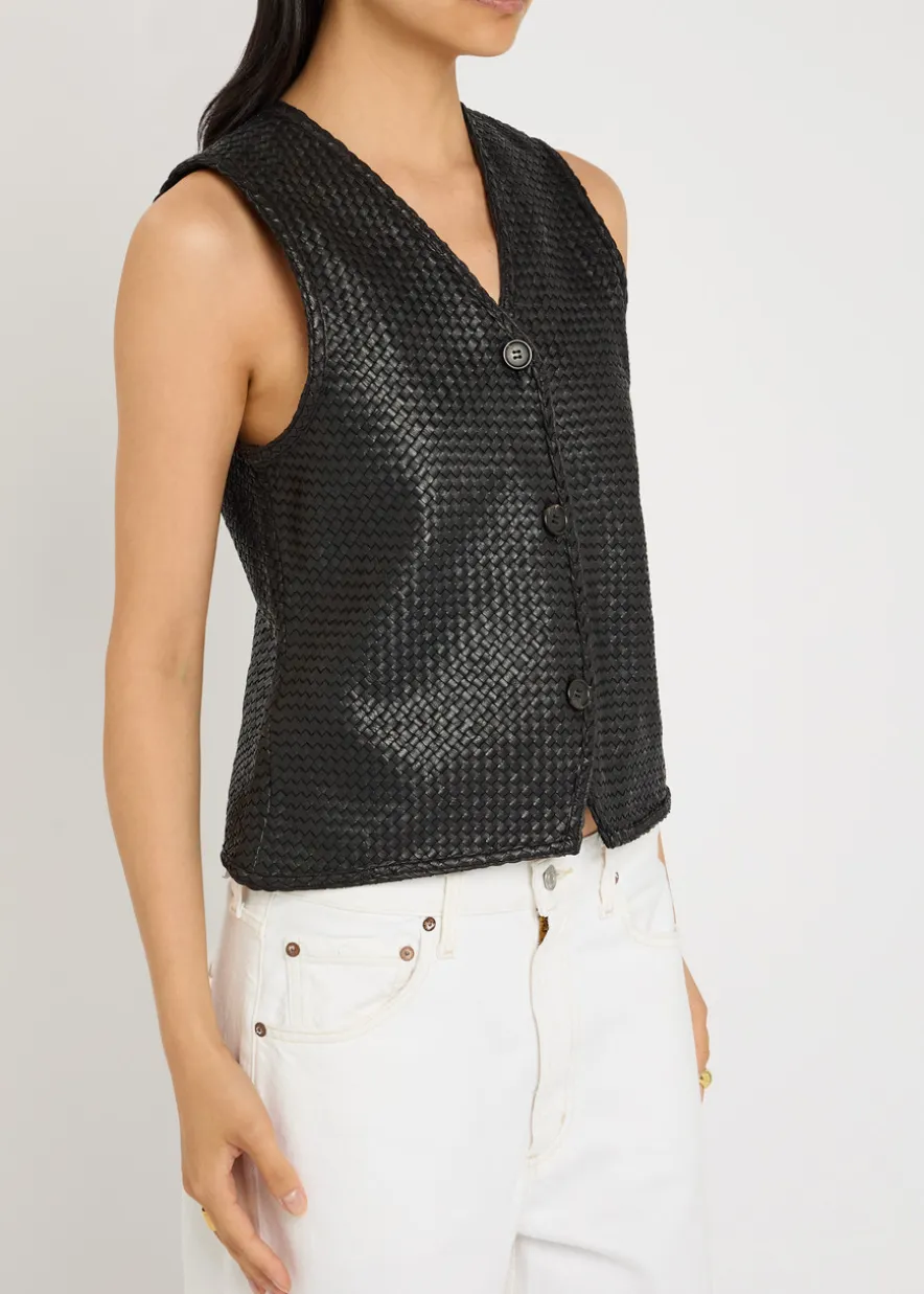 Ruby woven leather top