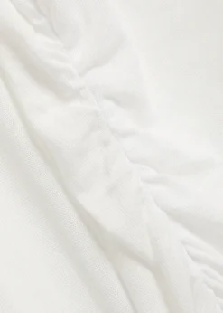 Ruched sheer fine-knit top