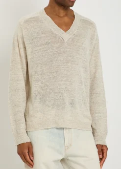 Rue fine-knit linen-blend jumper