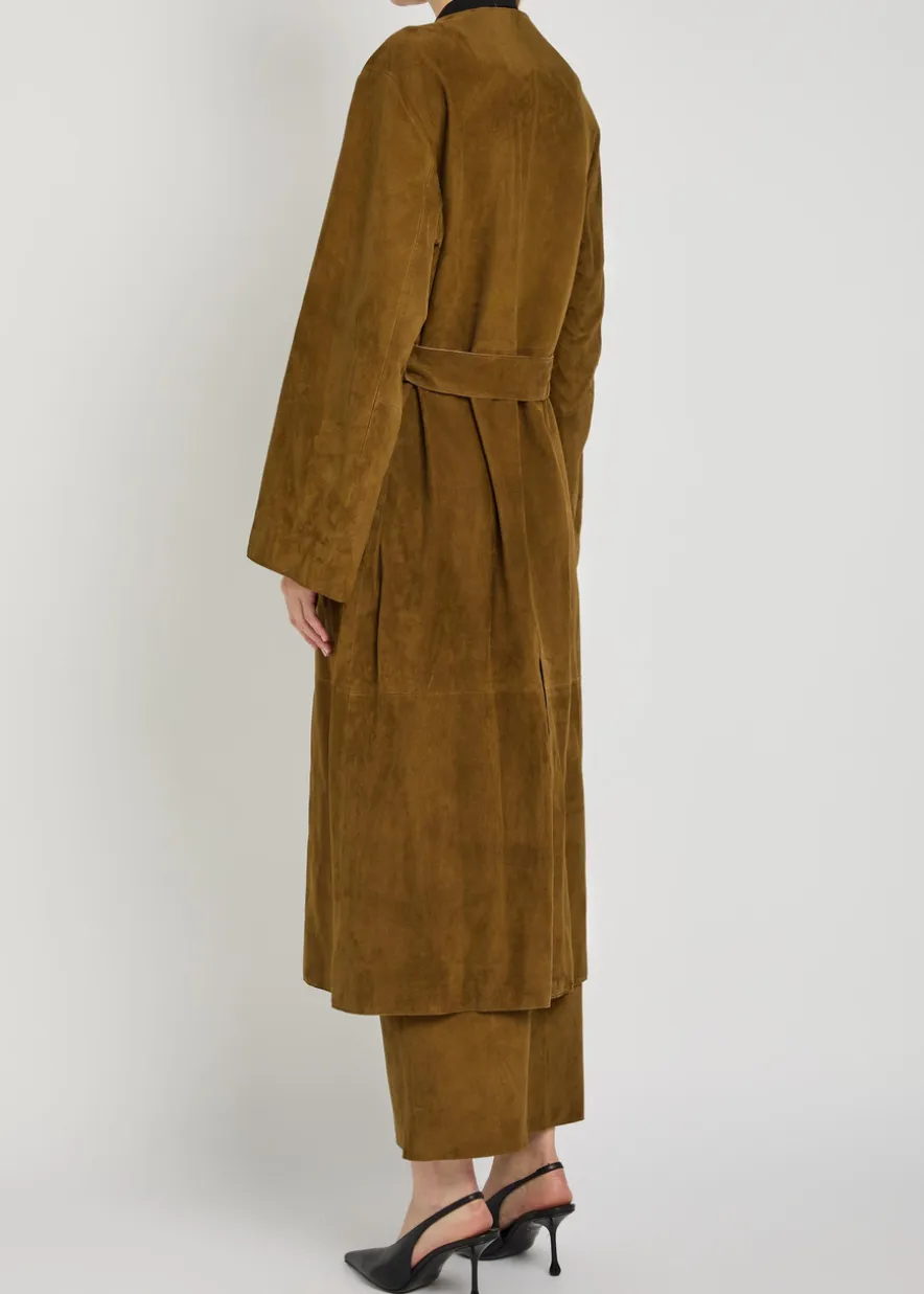 Ruelle belted suede coat