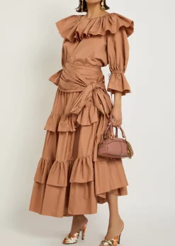 Ruffle cotton-poplin blouse