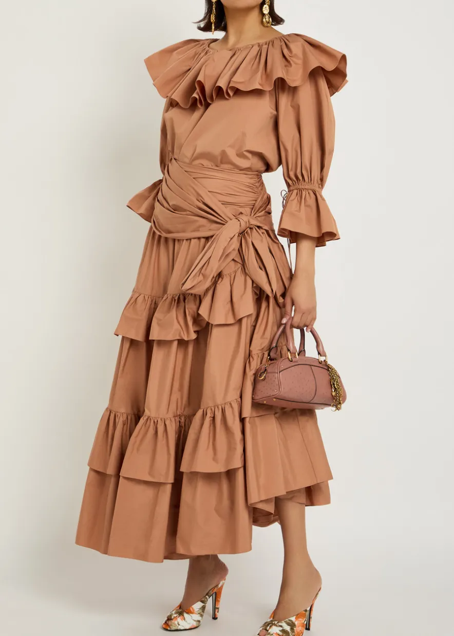 Ruffle cotton-poplin blouse