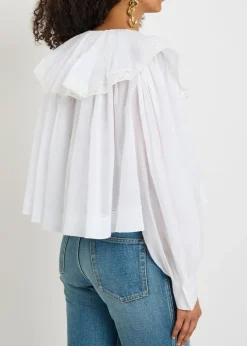Ruffled cotton blouse