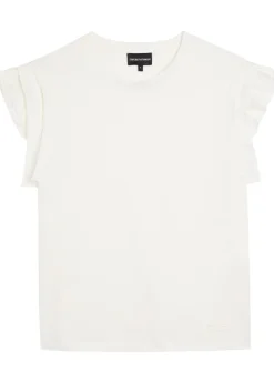 Ruffled cotton T-shirt