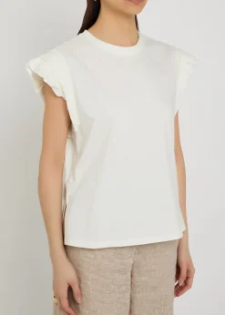 Ruffled cotton T-shirt