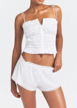 Ruffled poplin cami top